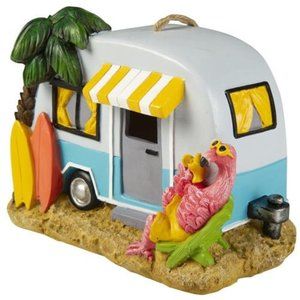 Home Garden Decor New Surfs Up RV Camping Birdhouse Flamingo Too Cool!